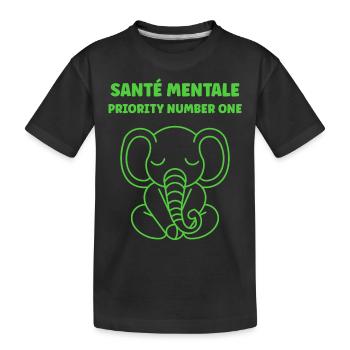 sensibilisation santé mentale - T-shirt bio Premium Enfant - noir - Devant