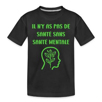 sensibilisation santé mentale - T-shirt bio Premium Enfant - noir - Devant