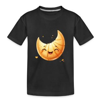 Joyeux biscuit de bonne fortune souriant - T-shirt bio Premium Enfant - noir - Devant
