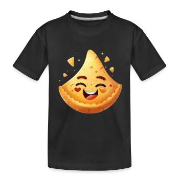 Joyeux biscuit de bonne fortune souriant - T-shirt bio Premium Enfant - noir - Devant