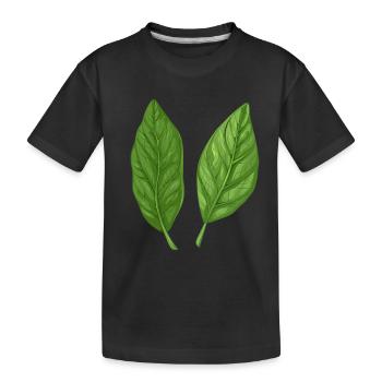 Two Basil Leaves Pure Nature - Kids' Premium Organic T-Shirt - black - Front