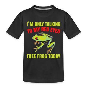 Rainette aux yeux rouges, amphibien de la forêt tropicale - T-shirt bio Premium Enfant - noir - Devant