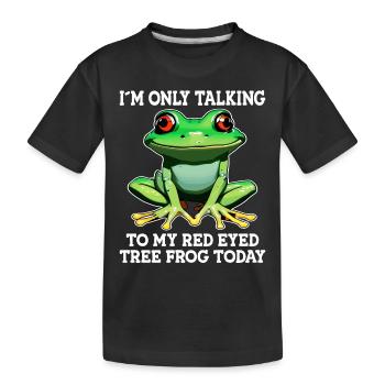 Rainette aux yeux rouges, amphibien de la forêt tropicale - T-shirt bio Premium Enfant - noir - Devant