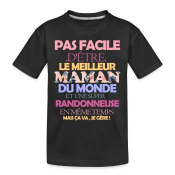 Pas facile maman et routière - T-shirt bio Premium Enfant - noir - Devant