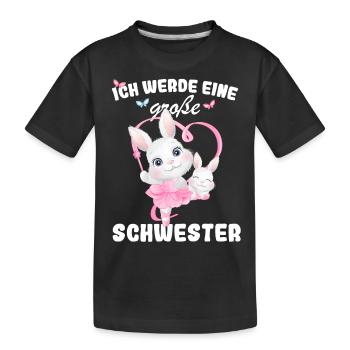 Je vais être une grande sœur en 2025 - T-shirt bio Premium Enfant - noir - Devant