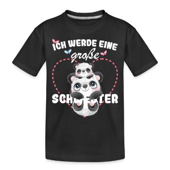 Je vais être une grande sœur en 2025 - T-shirt bio Premium Enfant - noir - Devant