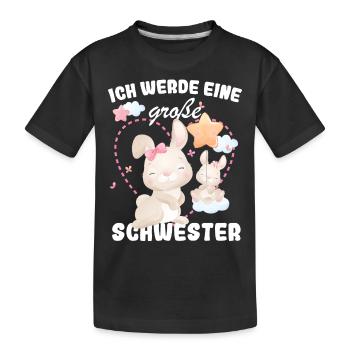 Je vais être une grande sœur en 2025 - T-shirt bio Premium Enfant - noir - Devant