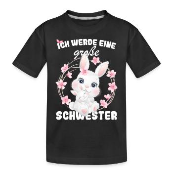Je vais être une grande sœur en 2025 - T-shirt bio Premium Enfant - noir - Devant