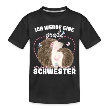 Je vais être une grande sœur en 2025 - T-shirt bio Premium Enfant - noir - Devant