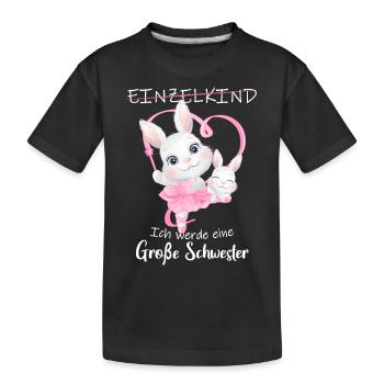 Je vais être une grande sœur en 2025 - T-shirt bio Premium Enfant - noir - Devant