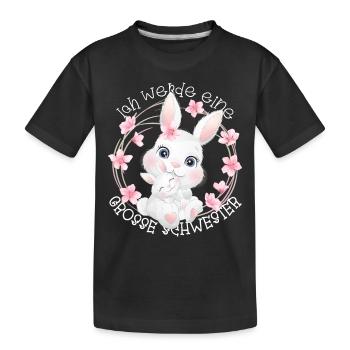 Je vais être une grande sœur en 2025 - T-shirt bio Premium Enfant - noir - Devant