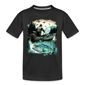 Bass Fish - Kids' Premium Organic T-Shirt - black - Front