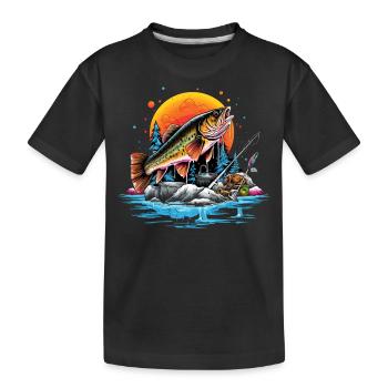 Poisson bar - T-shirt bio Premium Enfant - noir - Devant