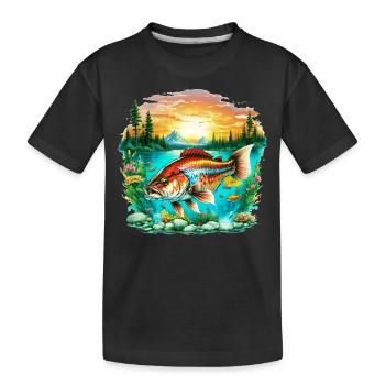 Poisson bar - T-shirt bio Premium Enfant - noir - Devant