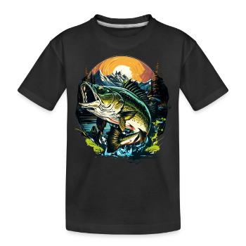 Bass Fish - Kids' Premium Organic T-Shirt - black - Front