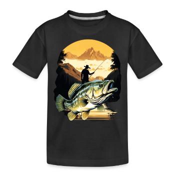 Bass Fish - Kids' Premium Organic T-Shirt - black - Front
