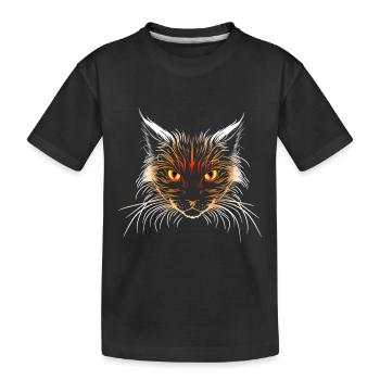 Tête de chat orange - T-shirt bio Premium Enfant - noir - Devant