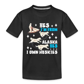 Traîneau Chiens de traîneau - T-shirt bio Premium Enfant - noir - Devant