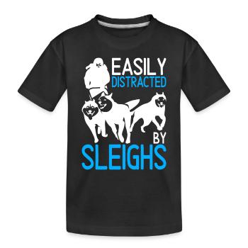 Traîneau Chiens de traîneau - T-shirt bio Premium Enfant - noir - Devant