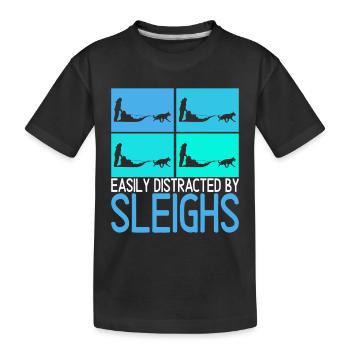 Traîneau Chiens de traîneau - T-shirt bio Premium Enfant - noir - Devant