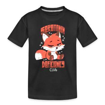 Serotonin Deficit Club - Kids' Premium Organic T-Shirt - black - Front