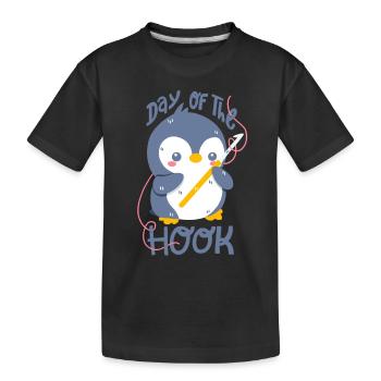 Crochet Penguin : Journée du crochet - T-shirt bio Premium Enfant - noir - Devant