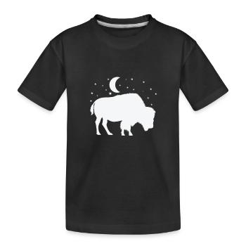 Bison au clair de lune - T-shirt bio Premium Enfant - noir - Devant
