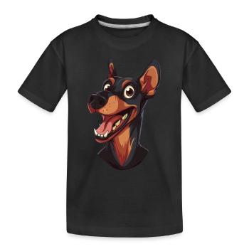 Pinscher | German Pinscher | Cartoon Artwork - Kinder Premium Bio T-Shirt - Schwarz - Vorne