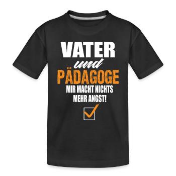 Father and Educator - Kids' Premium Organic T-Shirt - black - Front