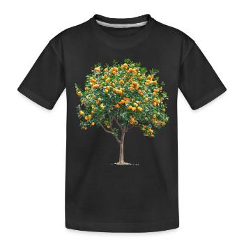 Orange tree full of ripe fruits - Kids' Premium Organic T-Shirt - black - Front