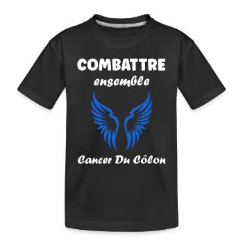 Sensibilisation au cancer du côlon - T-shirt bio Premium Enfant - noir - Devant