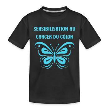 Sensibilisation au cancer du côlon - T-shirt bio Premium Enfant - noir - Devant
