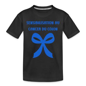 Sensibilisation au cancer du côlon - T-shirt bio Premium Enfant - noir - Devant