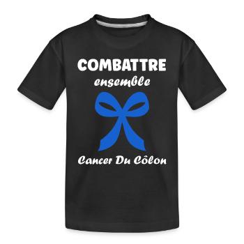 Sensibilisation au cancer du côlon - T-shirt bio Premium Enfant - noir - Devant