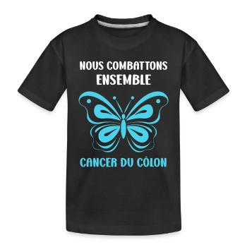 Sensibilisation au cancer du côlon - T-shirt bio Premium Enfant - noir - Devant