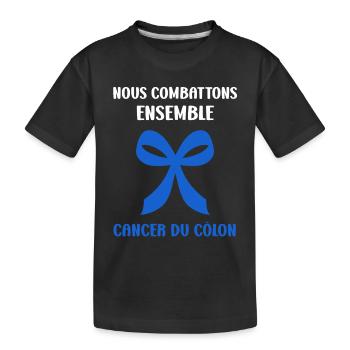 Sensibilisation au cancer du côlon - T-shirt bio Premium Enfant - noir - Devant