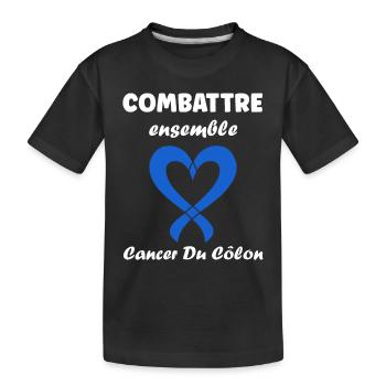 Sensibilisation au cancer du côlon - T-shirt bio Premium Enfant - noir - Devant