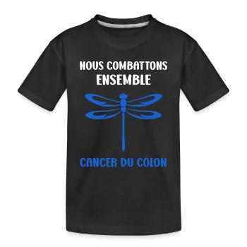 Sensibilisation au cancer du côlon - T-shirt bio Premium Enfant - noir - Devant