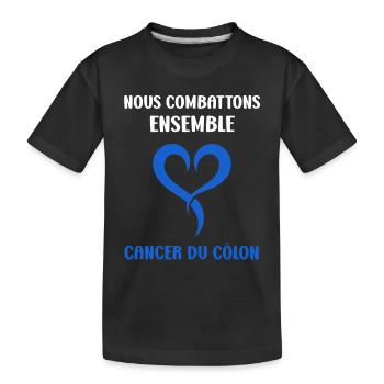 Sensibilisation au cancer du côlon - T-shirt bio Premium Enfant - noir - Devant