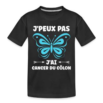 Sensibilisation au cancer du côlon - T-shirt bio Premium Enfant - noir - Devant