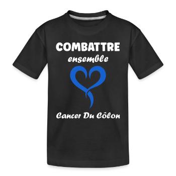 Sensibilisation au cancer du côlon - T-shirt bio Premium Enfant - noir - Devant