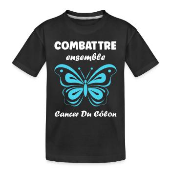 Sensibilisation au cancer du côlon - T-shirt bio Premium Enfant - noir - Devant