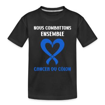 Sensibilisation au cancer du côlon - T-shirt bio Premium Enfant - noir - Devant