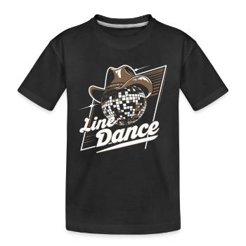 Line Dance - Kinder Premium Bio T-Shirt - Schwarz - Vorne