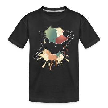 Fußball Fußballer - Kinder Premium Bio T-Shirt - Schwarz - Vorne