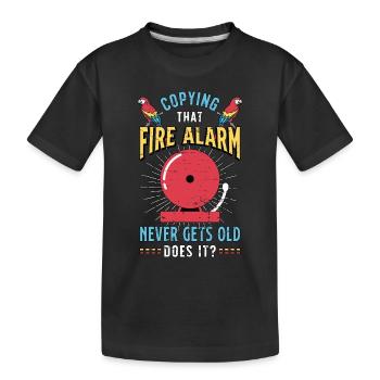 Ara oiseau copiant ce propriétaire de perroquet d’alarme incendie - T-shirt bio Premium Enfant - noir - Devant