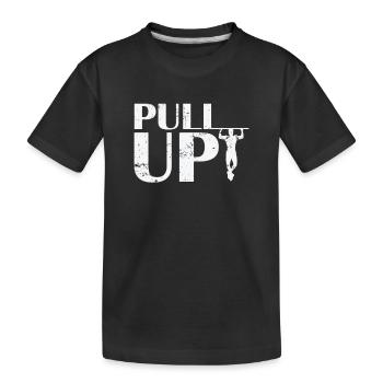 Pull Up Calisthenics Fitness - Kids' Premium Organic T-Shirt - black - Front