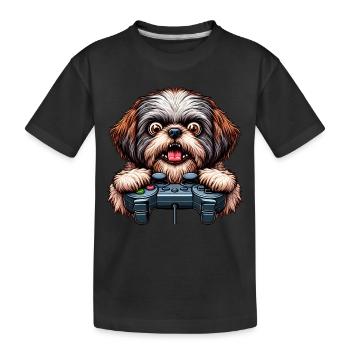 Dog gamers, Dog game freak shih tzu - T-shirt bio Premium Enfant - noir - Devant