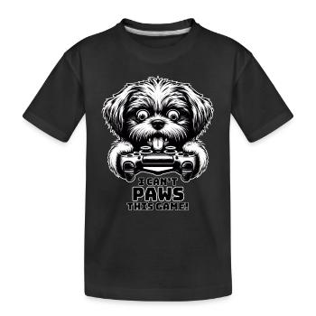 Crazy Shih Tsu chien gamefreak gamers - T-shirt bio Premium Enfant - noir - Devant