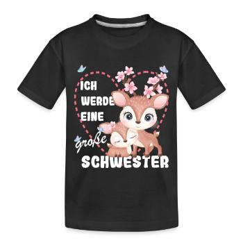 Je vais être une grande sœur en 2025 - T-shirt bio Premium Enfant - noir - Devant